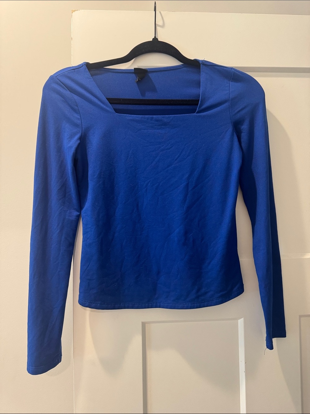 Women's Long-Sleeve Square Neck Top - Blue